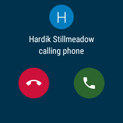 You can also receive or reject a phone call
